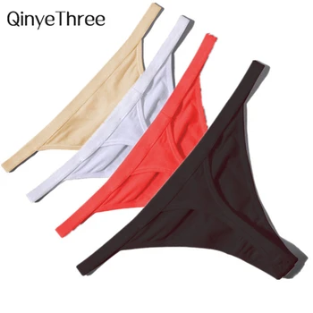 

Sale Sexy Women Cotton G String Thongs Low Waist Sexy Panties Ladies' Seamless Underwear Black Red White Skin