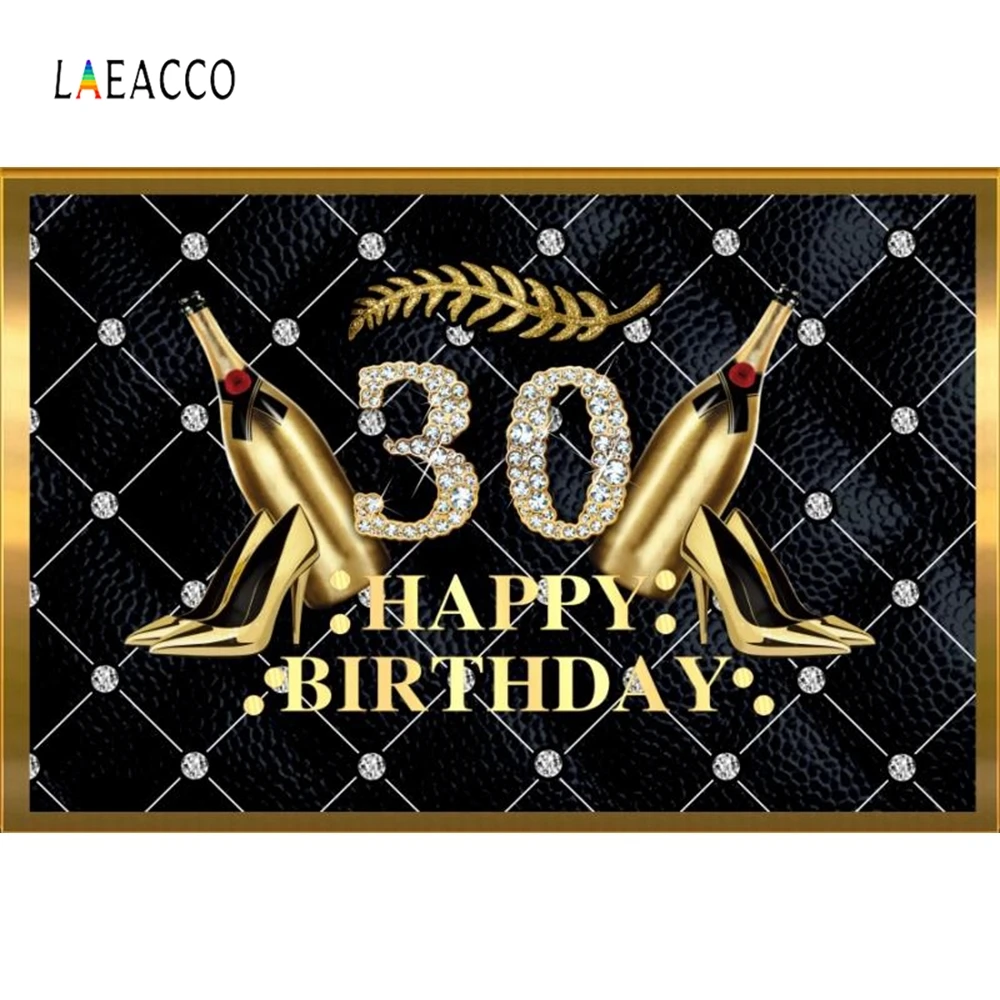 

Laeacco 30th Birthday Party Goblet Women Backdrop Photography Backgrounds Customized Photographic Backdrops For Photo Studio