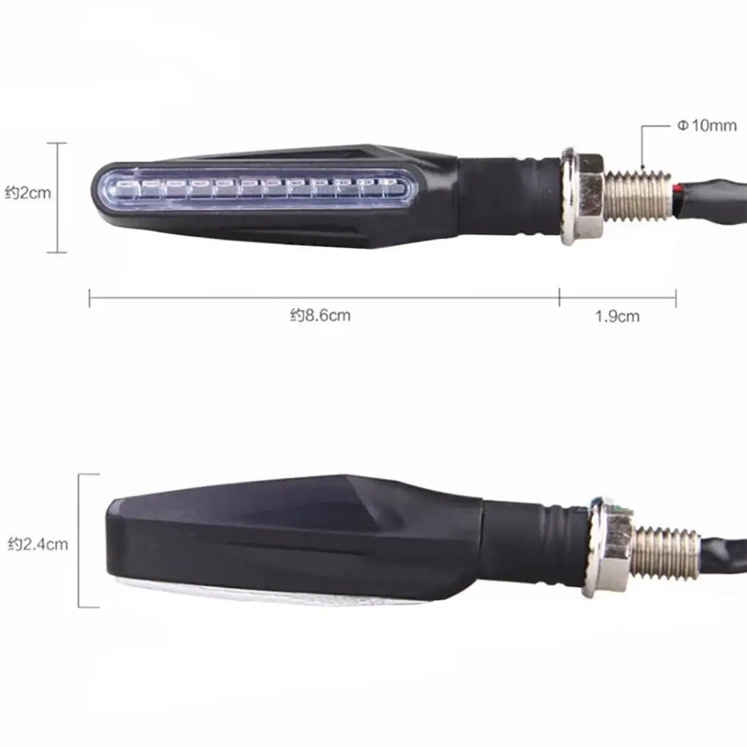 2 шт./4 шт. мотоциклетные указатели поворота 12 * 335SMD хвостовые мигалки LED струящаяся