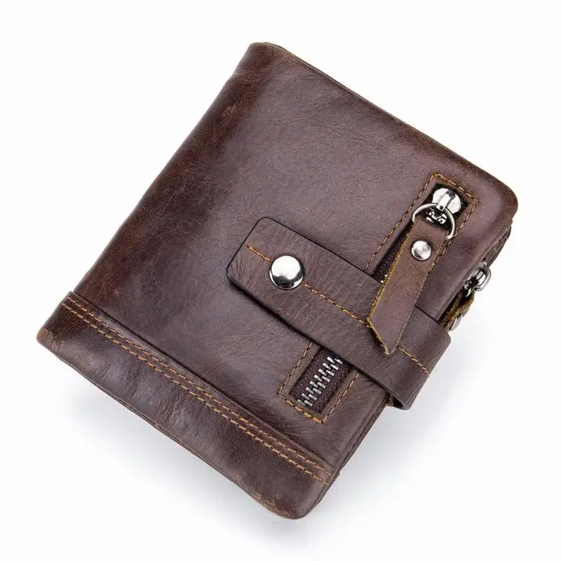 

Bull Leather Men Wallet Fashion Coin Pocket Brand Trifold Captain Men Business Bifold Clutch Leather Card Holder Short Wallet