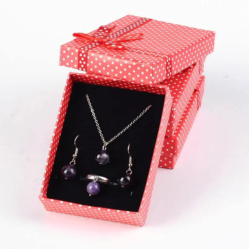 12pcs Jewelry Set Display Boxes Cardboard Rectangle Gifts Box with Sponge Valentines Day Packages ,Mixed Color, 90x70x26mm