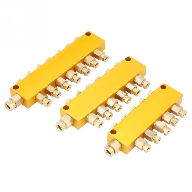 Латунный Регулируемый распределитель масла значение коллектор блок 6 мм вход 4 мм выход