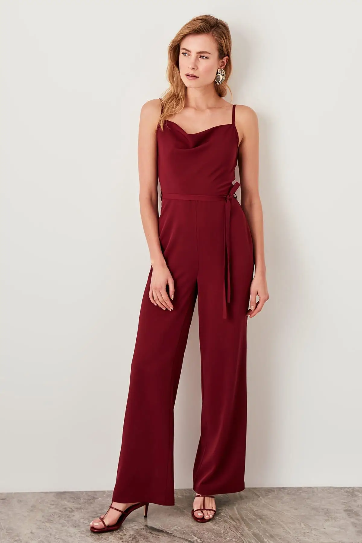 Trendyol murdüm атласный комбинезон с поясом TWOSS19AA0047| |