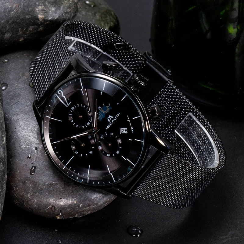MEGALITH Men's Watch Fashion Waterproof Sport Chronograph Watches For Men Date Analogue Quartz Wristwatch Relogio Masculino MEGALITH Men's Watch Fashion Waterproof Sport Chronograph Watches For Men Date Analogue Quartz Wristwatch Relogio Masculino