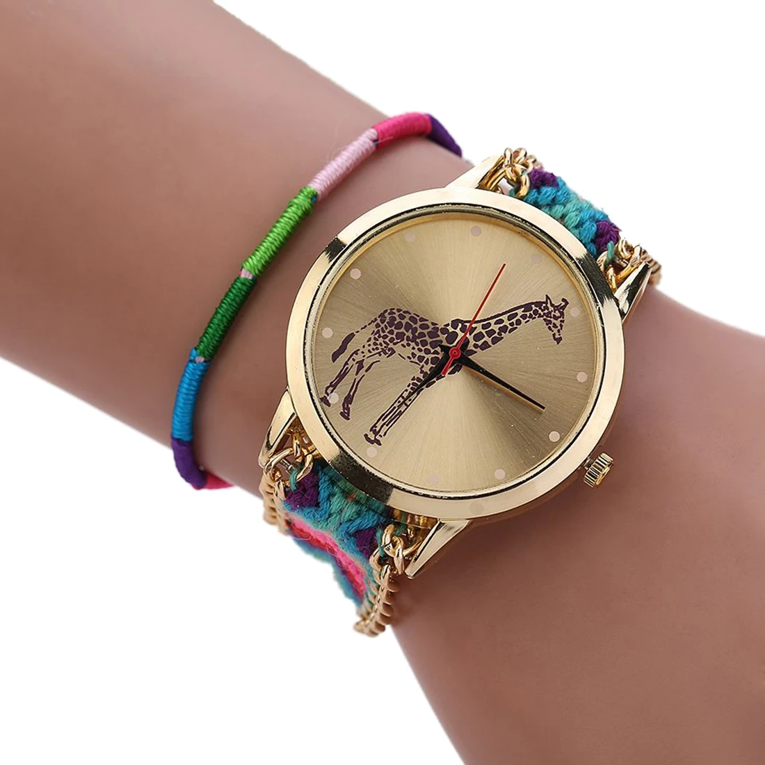 

woman National Wind Weave DIY giraffe Bracelet Watch