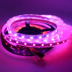 5 м 48 Светодиодный s/M WS2811 RGB Светодиодные полосы света ТВ 5050 SMD RGB светодиодный 16 пикс./м с 16 шт WS2811 IC, вход DC12V, белая печатная плата