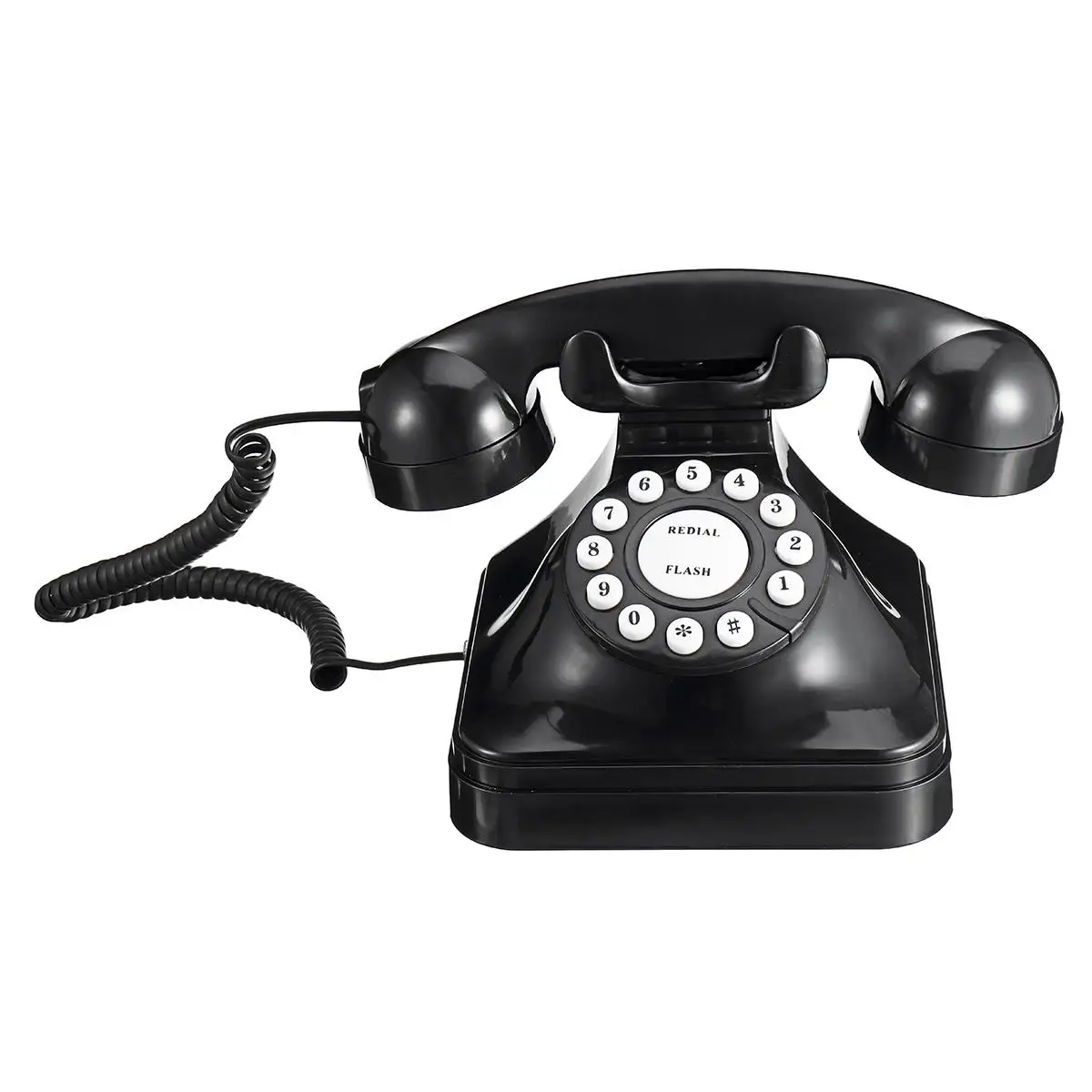 

Black Vintage Retro Antique Phone Wired Cored Landline For Home Desk Decorative Telephones Ornament Crafts Gifts