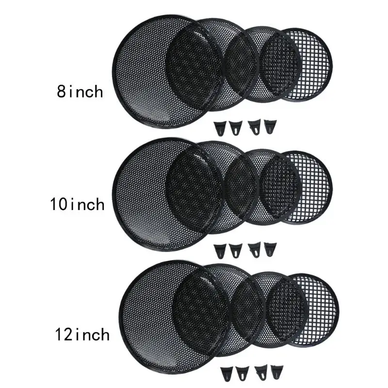 

Car Door Loudspeaker Trim Covers 8/10/12 inch Black Metal Mesh Round Car Subwoofer Speaker Cover Part Car Speaker Cover
