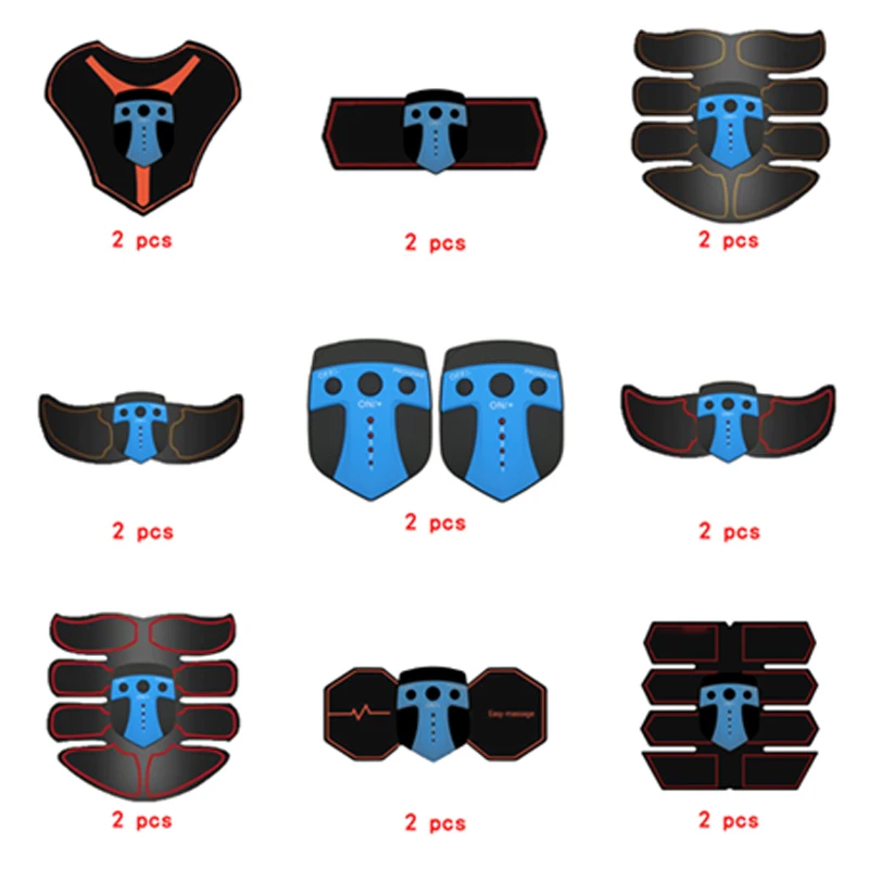 

2pc Replacement Muscle Stimulator EMS Figure Slimming Machine Weight lossing Tens Exercise Slim Belt Rechargeable Part Blue