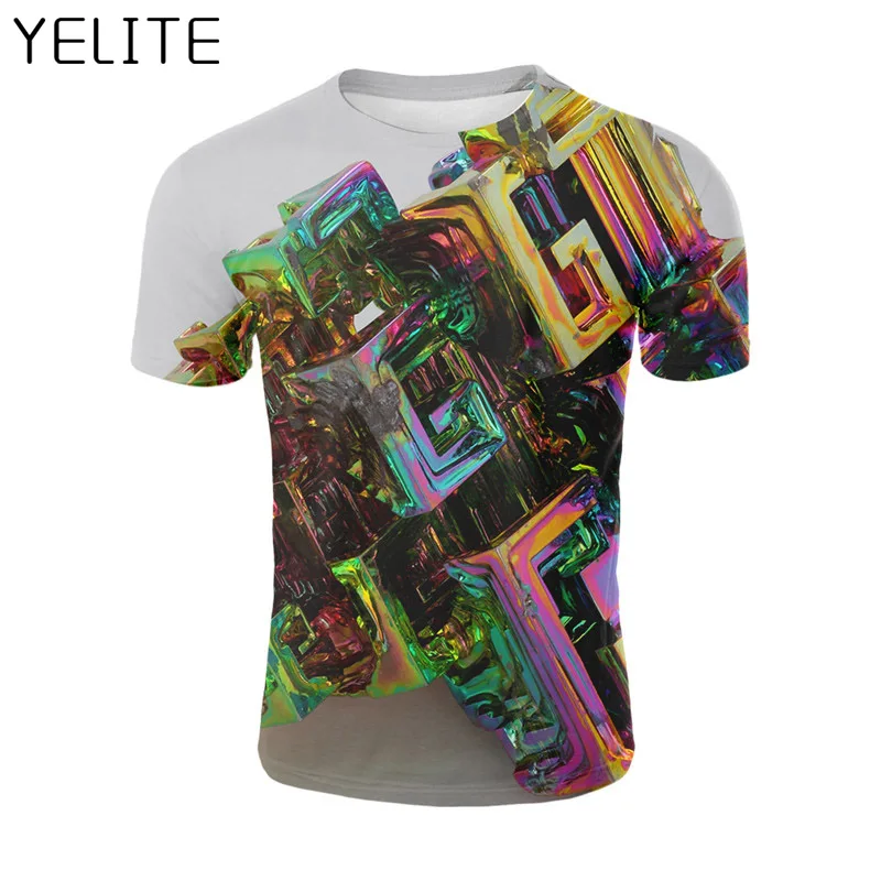 YELITE Красочные абстрактные геометрические city sense Мужская 3D футболка с принтом