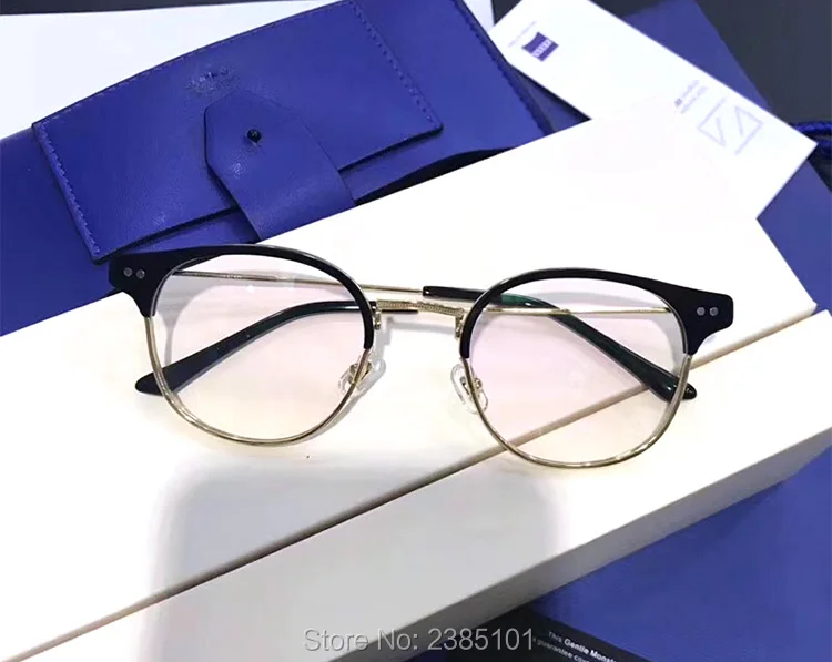 Ceny Delikatne klasyczne okulary optyczne ramki na receptę okulary dla krótkowzrocznych pół ramki komputerowe kobiety mężczyźni gogle okulary z czystymi soczewkami