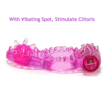 EXVOID Butterfly Penis Vibrator Ring Delay Ejacualtion Clitoris Stimulate Elastic Silicone Sex Toys for Men Cock Vibrating Ring 3