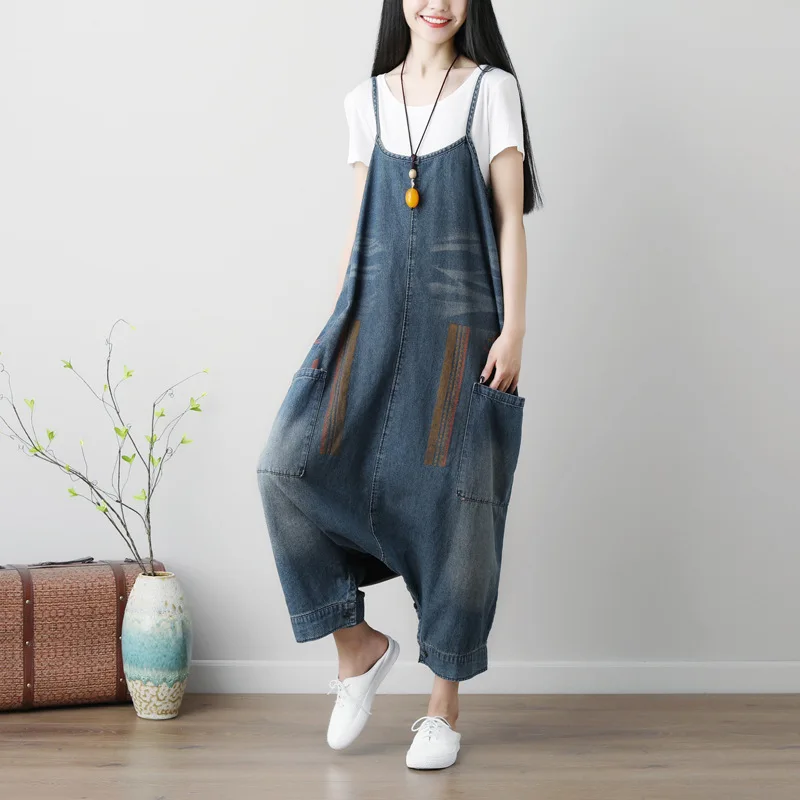 

Maternity Clothes Spring And Summer New Sling Large Size Maternity Pants Loose Big Two Wearing Culottes Fashion Denim Overalls