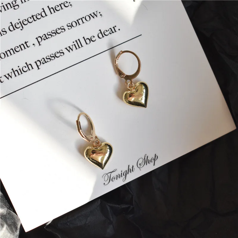 

Minimalist Heart Hoop Earrings Normcore Teenage Heart boucle d'oreille femme Cute Korea Copper Earring for Women Girl Jewelry