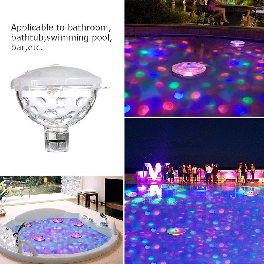 submersible pond lights Floating Underwater Light RGB Submersible LED Disco Light Glow Show Swimming Pool Hot Tub Spa Lamp Bath Light waterproof pool lights
