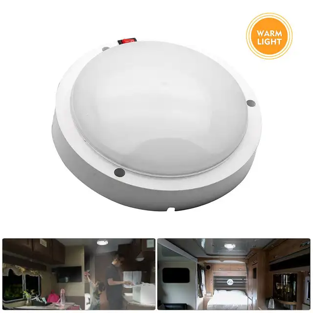 2pack Led Down Light Cabin Ceiling Lamp Caravan Camper Trailer Camping Car Rv Led Interior Lights Warm White With Switch