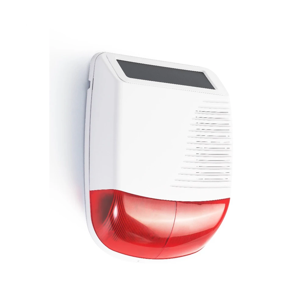 

NEW 433MHz Outdoor Wireless Strobe Siren Solar Powered Red Flash Light 110db for PSTN WiFi GSM Alarm Home Safety