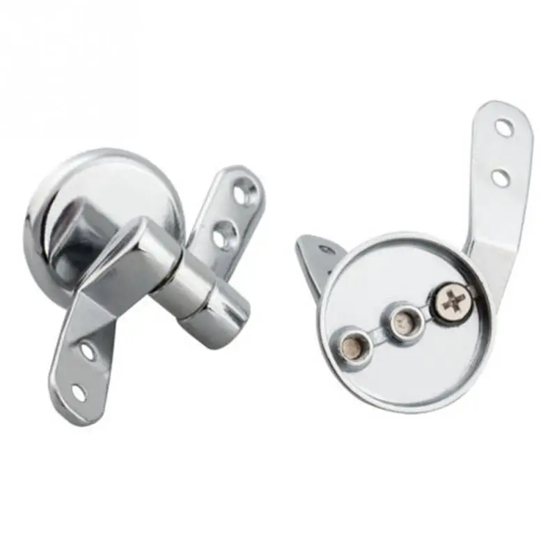 

Universal Adjustable Pair of Replacement Chrome Toilet Seat Hinge Set Pair With Fittings for Different Size Seats