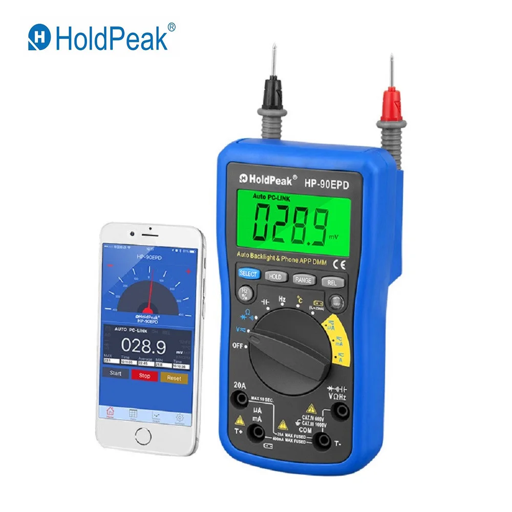 Buy HoldPeak HP 90EPD Mobile APP 4000 Counts True RMS