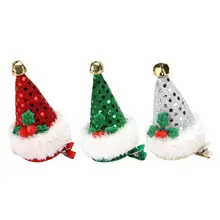 3 шт. заколки для волос с изображением Санта-Клауса, блестящие рождественские мини-блестки для волос, аксессуары для волос, заколки для волос с зажимом под кожу аллигатора для детей и взрослых