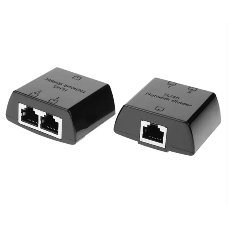 

2pcs RJ45 Splitter 1 to 2 Female LAN Ethernet Network Cable Divider Adapter