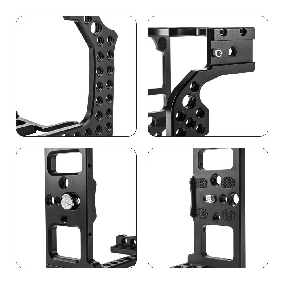 Aluminum Alloy Camera Cage Video Film Movie Rig Stabilizer for Canon EOS R Full Frame ILDC Camera with Cold Shoe Mount for Magic