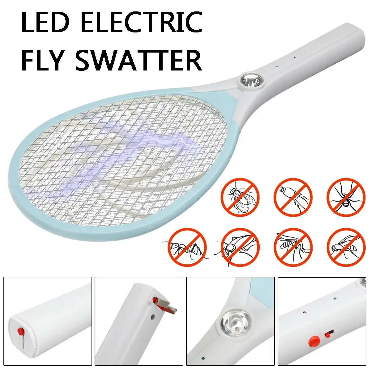 

Rechargeable Electric Fly Mosquito Swatter Bug Zapper Swatter Racket anti mosquito killer Electric Mosquito Swatter