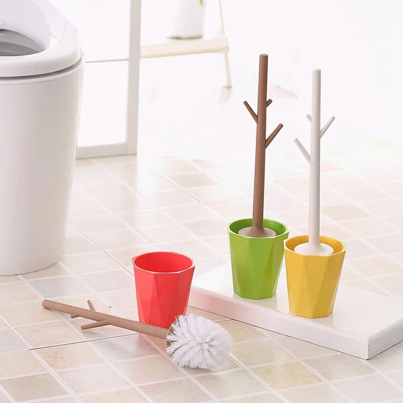 

Xueqin Tree-shaped Plastic Toilet Brush With Funny Holder Strong Durable Type Toilet Brush WC Bathroom Cleaning Tool