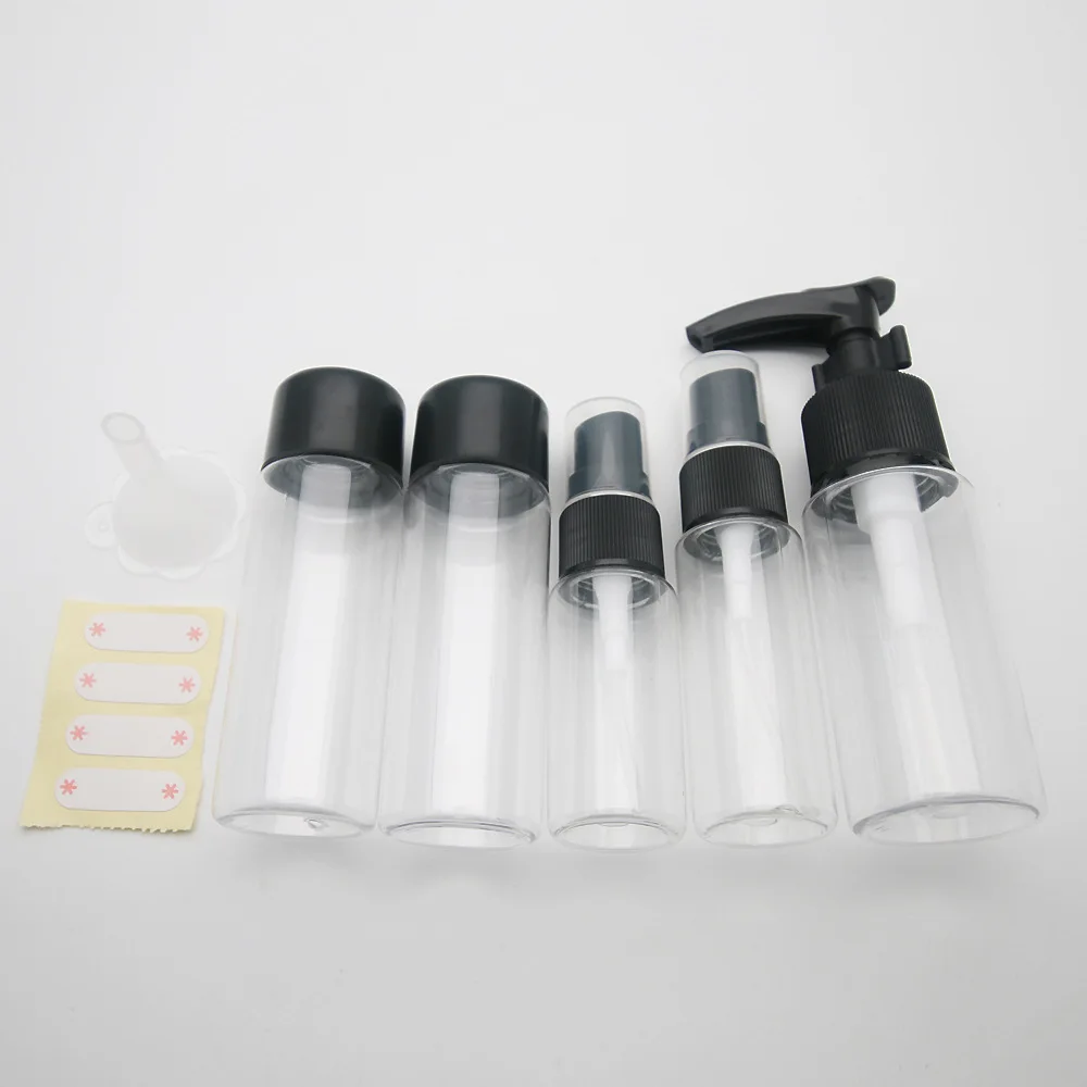 7pcs/set Portable Flight Travel Size Bottle Pack Liquid Containers