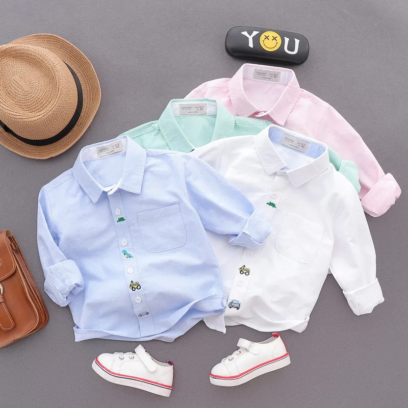 

Children's long-sleeved shirts 2018 Autumn new boys 'shirts Baby pure cotton cartoon tops