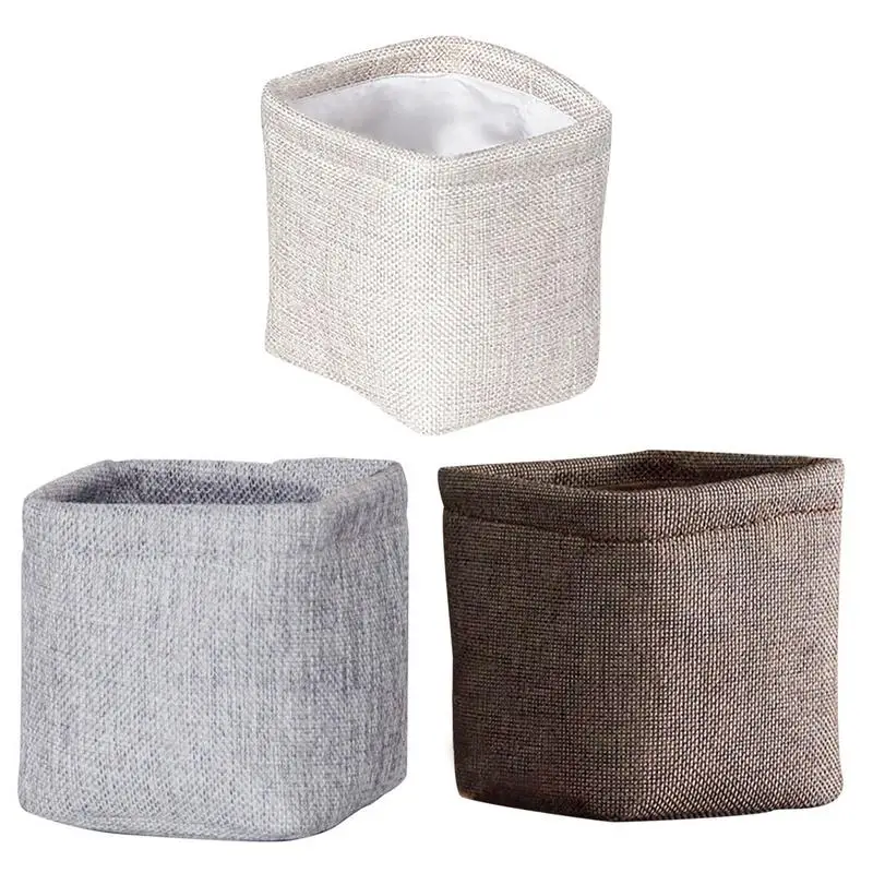 

Desktop Imitation Linen Storage Box Mini Small Fabric Storage Pen Holder Simple Porch Key Clothes Organizer Box Home Decoration