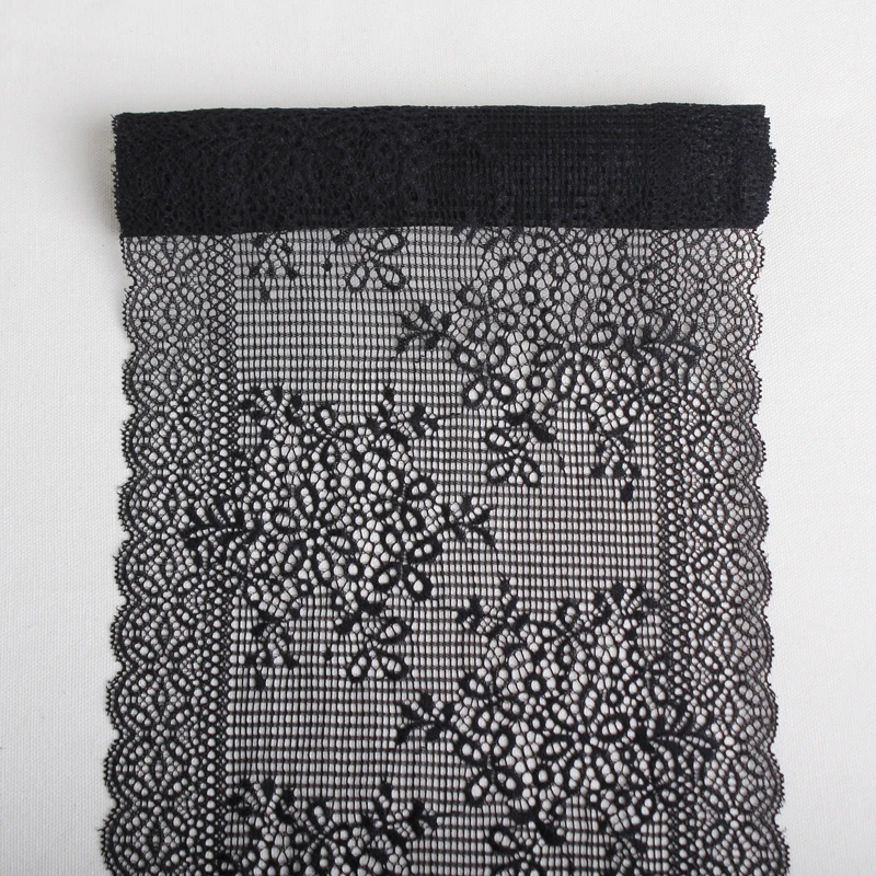 

6Yards 21cm White black Elastic mesh Lace Fabric Stretch Trims Ribbon underclothes Garment Clothing underwear Sewing Accessories