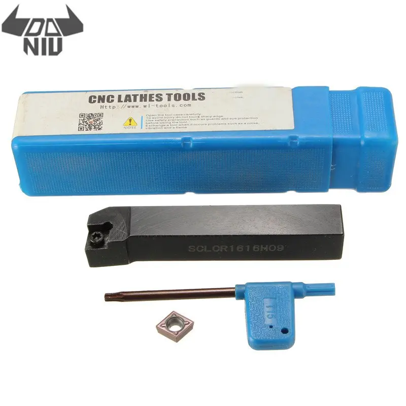 

DANIU Right Hand 95 Degree SCLCR1616H09 16x100mm Boring Bar Lathe Turning Tool Holder With CCMT09T304 Insert Wrench