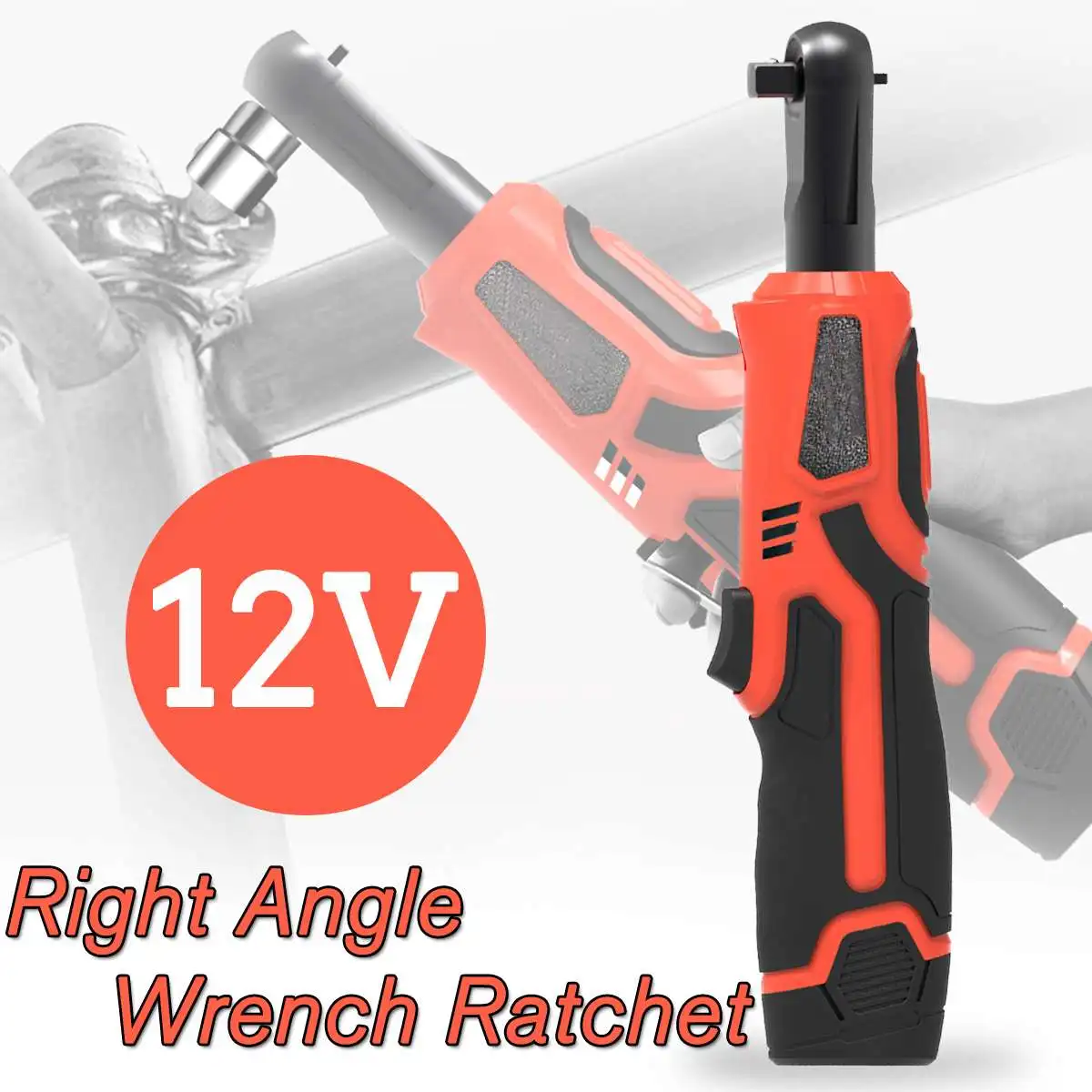 

Electric Ratchet Wrench 12V Cordless Electric Wrench 3/8 Inch Lithium Battery Right Angle Wrench with Led Light Car Repair Tools