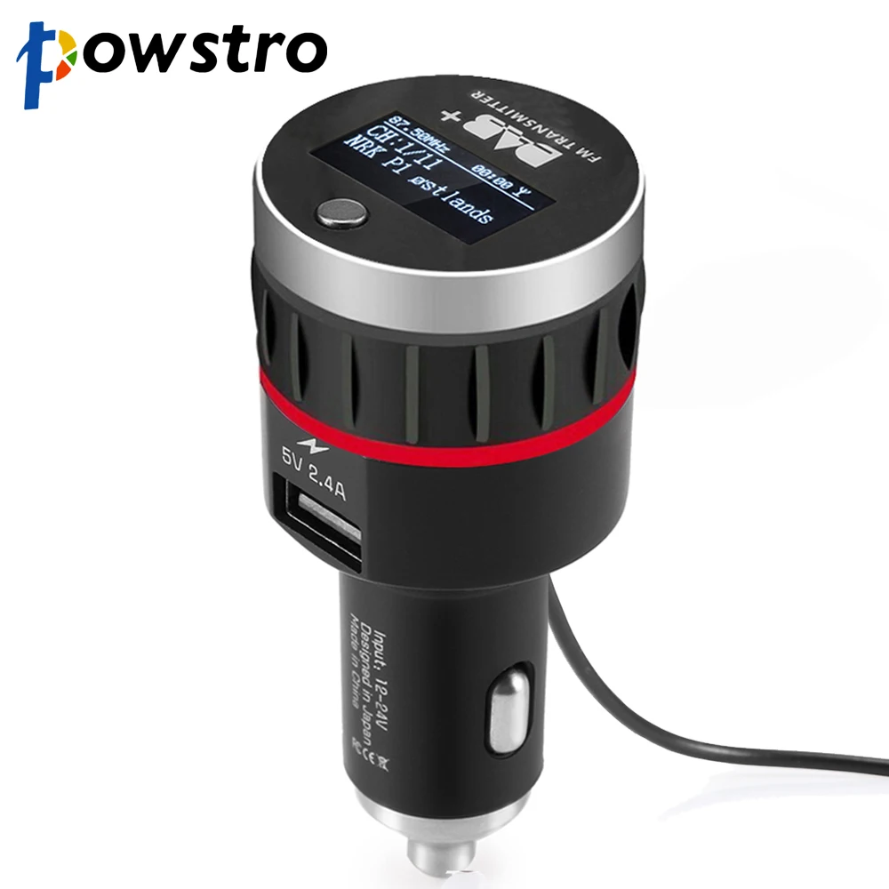 

Powstro Universal 5V 2.4A Car Charger With Car DAB Plus Radio Receiver Tuner FM Transmitter Converter For iPhone Android Phone