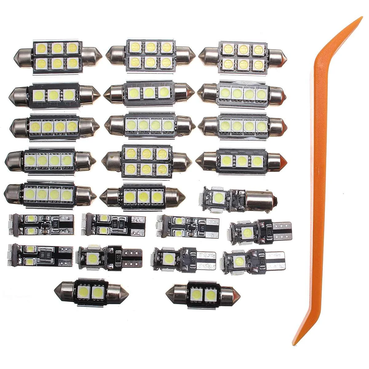 

Autoleader 25Pcs Car White Interior LED Light Kit for BMW 5 Series E39 525i Wagon 1999-2003 Trunk Dome Reading Lights