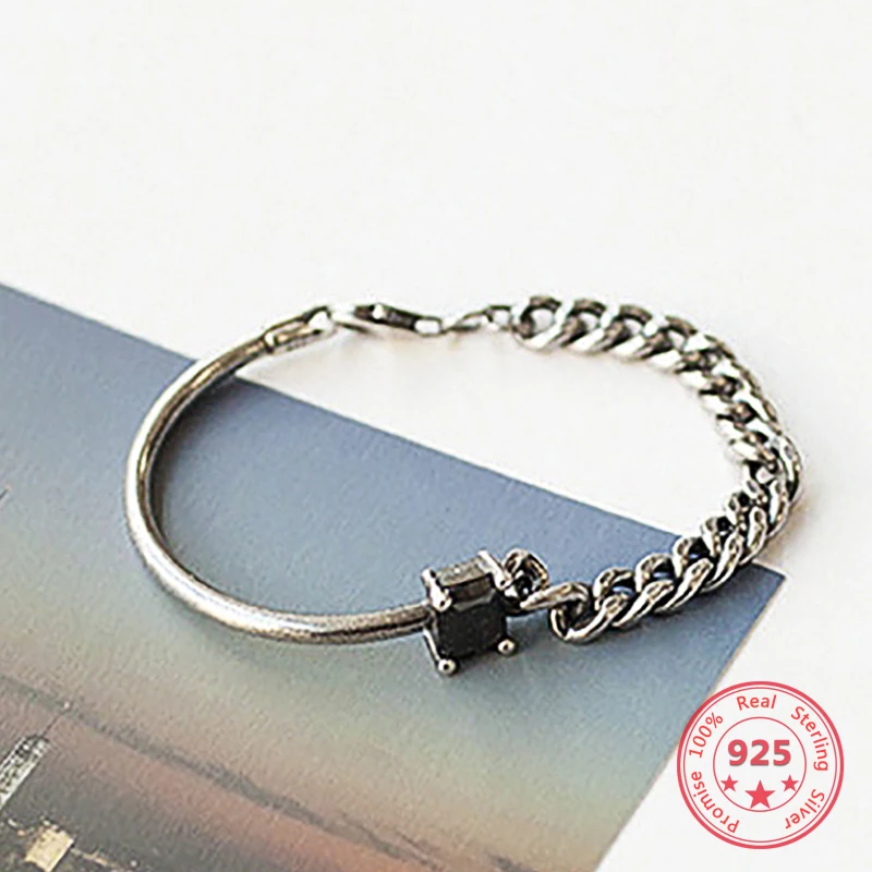 Factory Price 100% 925 Silver Bangle Fashion Minimalism Delicate Zircon Bracelets Fine Jewelry for Female | Украшения и