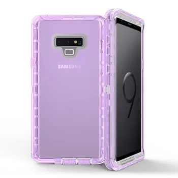 

3 in 1 Clear Robot Transparent Case Cover for Samsung Galaxy Note 9 8 S9 S8+ 360 Full Protect Shockproof Clear Hard PC Case