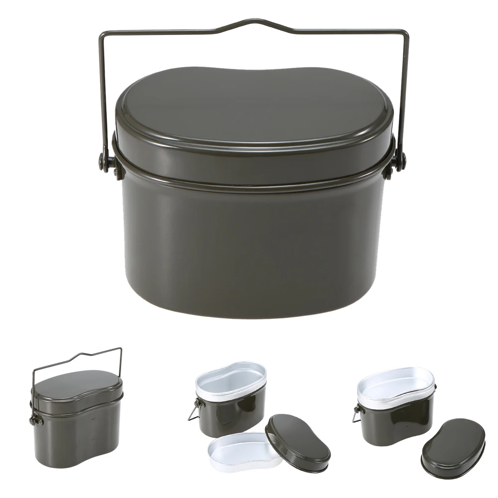 Portable Stainless Steel Mess Kit Outdoor Camping Lunch Box Food Container