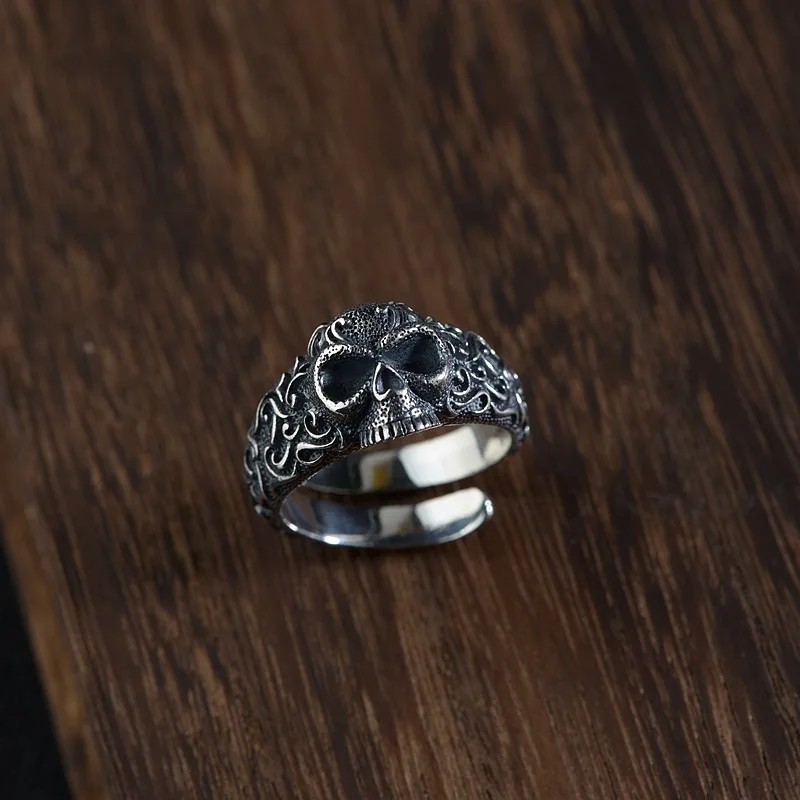 

2019 Time-limited Men Anel Feminino Deer S925 Thai Resto Ancient Ways Ring Process Male Money Opening Skull Wholesale