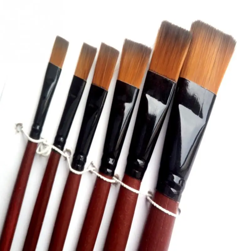 6pcs/set Artist Painting Brushes Pens Painter Students Acrylic Nylon