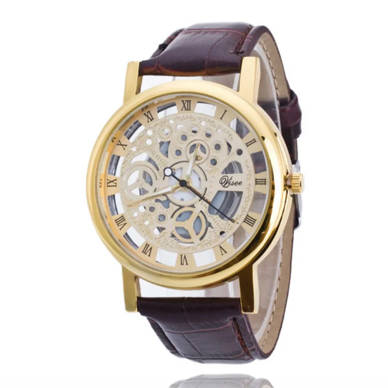 

Men Watch Fashion New Hollow Out Imitate Surface Style Man Belt Leisure Time Quartz Wrist Relogio Masculino Montre Homme