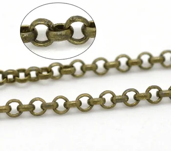 

Lovely Antique Bronze Link-Soldered Chain Findings 2x0.5mm 10M, sold per lot of 1 piece (B15071)