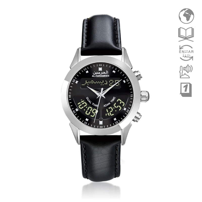 

Azan Time Watch with Qibla Hijri 6102 Alfajr WA10 32mm Muslim Watch with Prayer Alarm & Quran Bookmark Azan Watch Paper Box