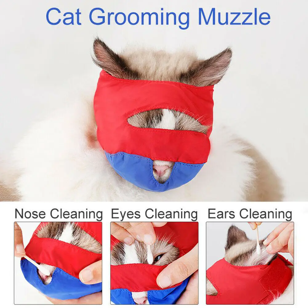 

Newest Pet Dog Cat Soft Grooming Muzzle Mouth Mask Cover No Bark Bite Stop Blindfold Cat Travel Bath Beauty Eye Protective Cover