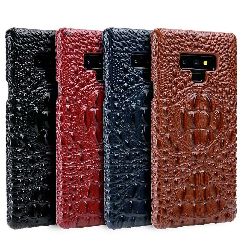 

Phone Cases for Samsung Galaxy Note 9 Case Crocodile Head Pattern Genuine Leather Cover for Samsung S9 Plus Note 8 S8 Plus Funda