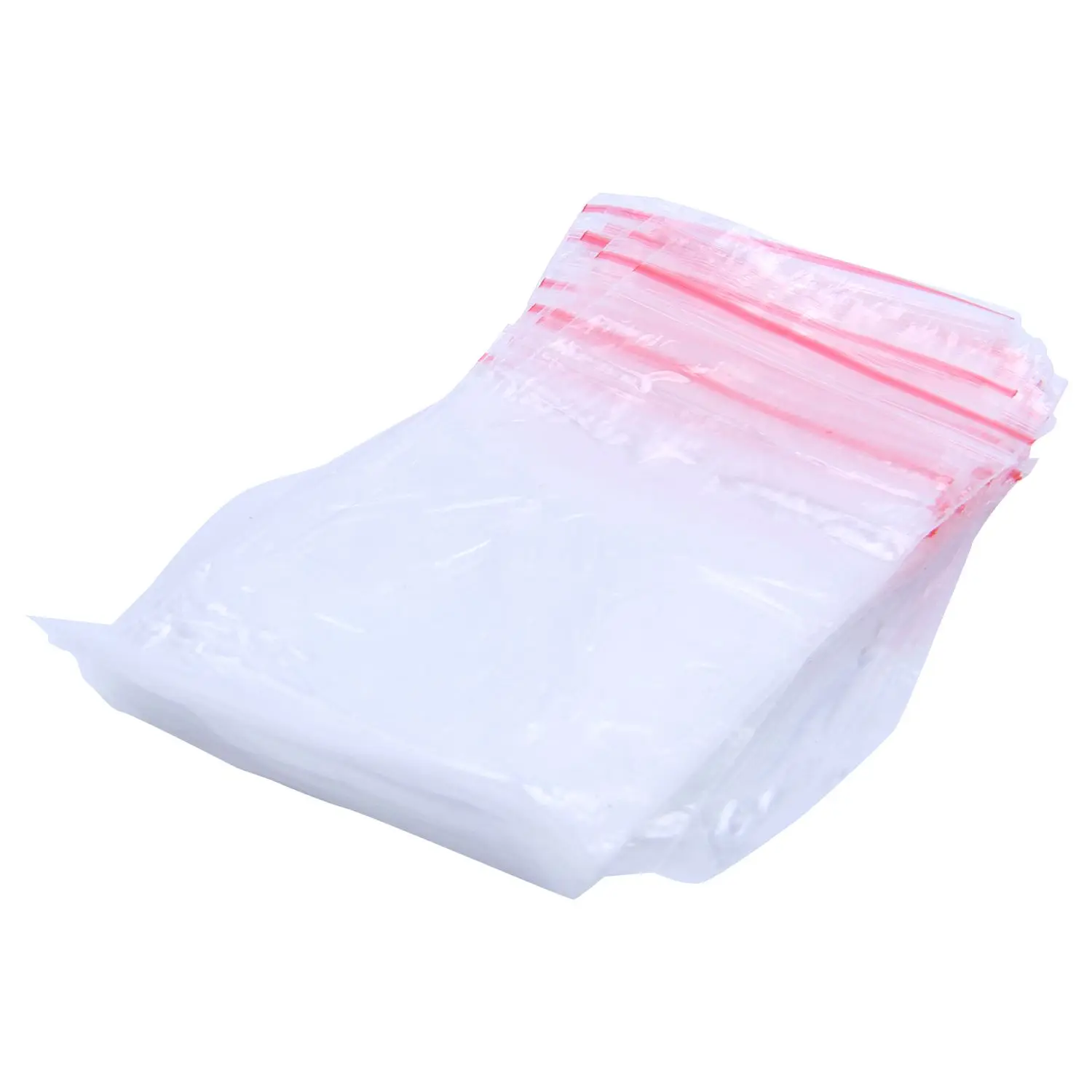

100 pieces Transparent Plastic Seal Zip Closure Zip Closed Bag