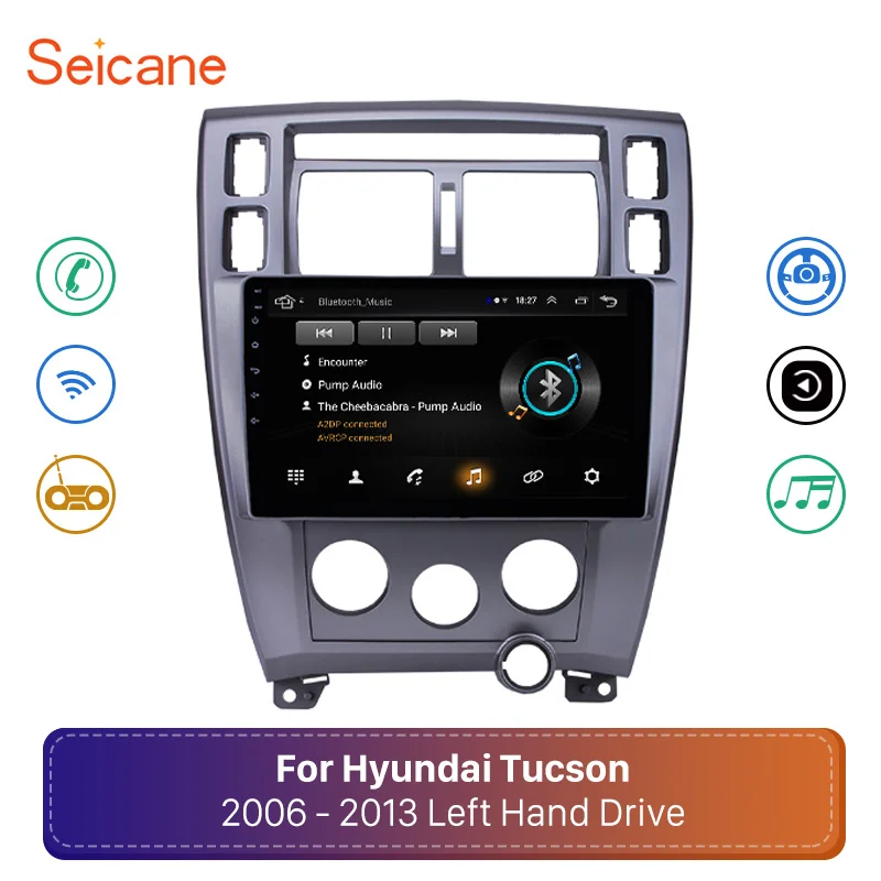 Автомагнитола Seicane 2DIN с GPS Навигатором Android 8 1 10 дюйма для Hyundai Tucson LHD 2006 2007 2008 2009