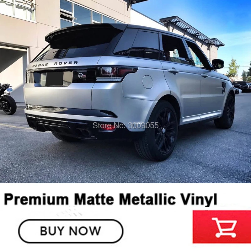 

High grade polymeric calendared vinyl film with air release channels Matte Metallic pearl metal silver Vinyl Wrapping
