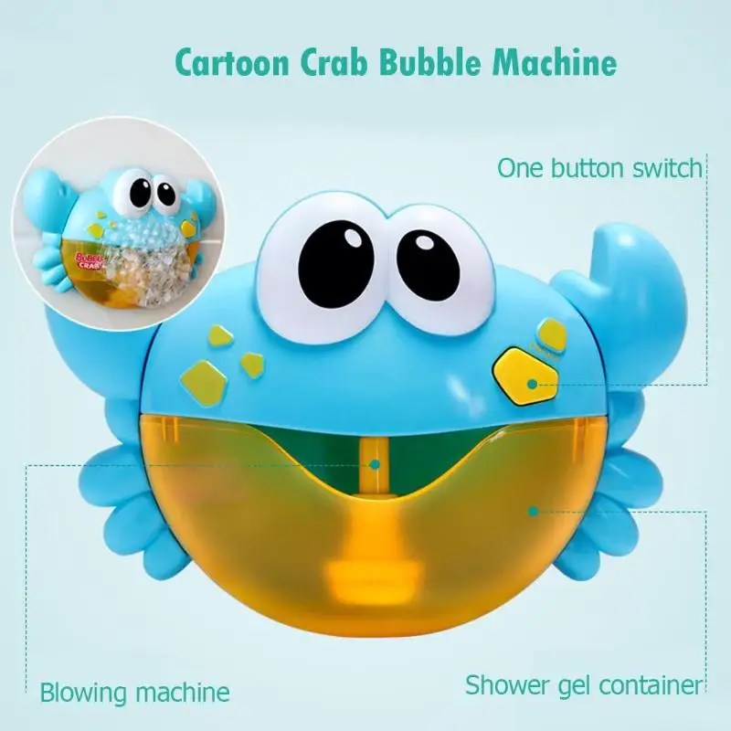 Электрический автоматический Краб устройство для мыльных пузырей детские игрушки для купания забавная музыка Краб пузырьковый воздуходувка машина водяные игрушки для детской ванной продукты